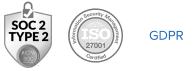 Security-badges - SOC2 Type-2 - ISO - GDPR - logos